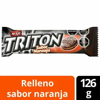 Unimarc Galletas Triton McKay rellena crema naranja 126 g oferta