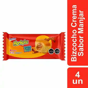 Unimarc Pack Mankeke Marinela relleno sabor manjar 4 un de 30 g oferta