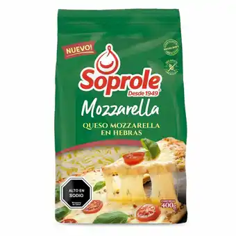 Unimarc Queso mozzarella Soprole hebras bolsa 400 g oferta