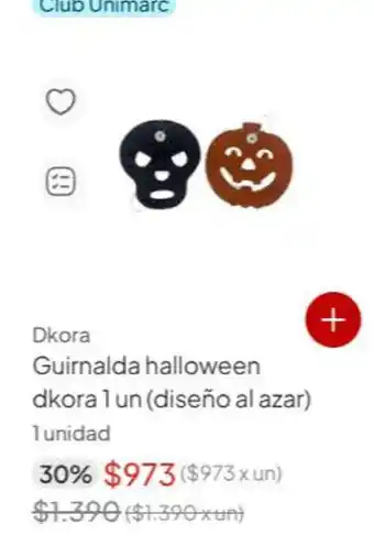Club - guirnalda halloween dkora 1 un (diseno al azar)