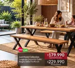 Constructor Sodimac Just home collection juego de comdor cafe/ negro 160x75x90 cm oferta