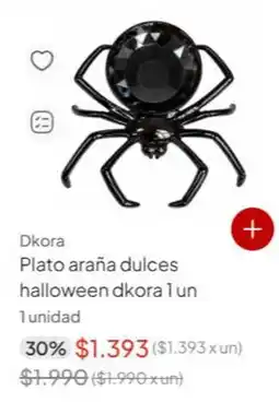 Unimarc Plato araña dulces halloween dkora oferta