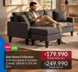 Constructor Sodimac Just home collection sofá seccionadol 4 cuerpos oferta