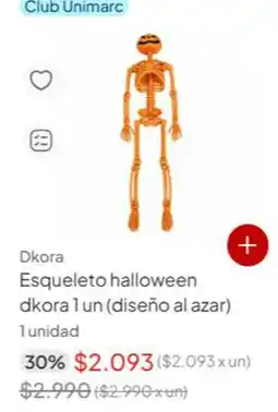 Unimarc Club - dkora esqueleto halloween dkora oferta