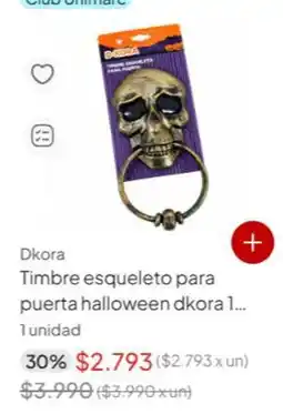 Unimarc Timbre esqueleto para puerta halloween dkora oferta