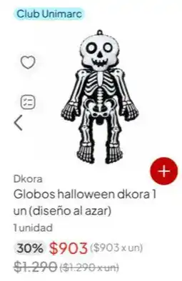Unimarc Club - globos halloween dkora 1 un (diseno al azar) oferta