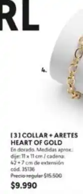 Cyzone Gold - collar + aretes heart of oferta