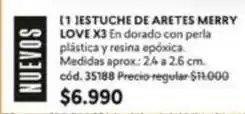 Cyzone Perla - 1estuche de aretes love oferta