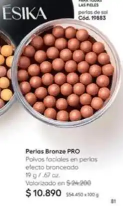 Ésika Sol - perlas bronze pro oferta