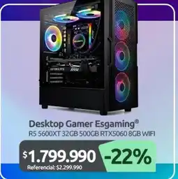 PC Factory Msi - desktop gamer esgaming oferta