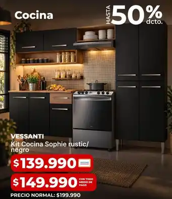 Vessanti - kit cocina sophie rustic/ negro