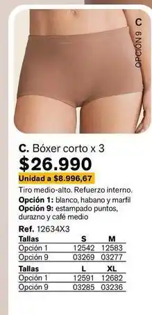 Leonisa Bóxer corto x 3 oferta