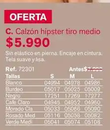 Leonisa Suave - calzon hipster tiro medio oferta