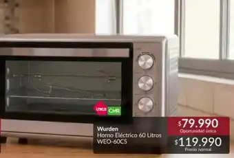 Wurden - horno electrico 60 litros wco-60cs