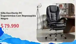 Constructor Sodimac Silla Escritorio PC Ergonómica Con Reposapiés Negro oferta