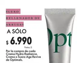 Oriflame Optimals - por la compra de cada crema hydra radiance, crema o suero age revive de oferta
