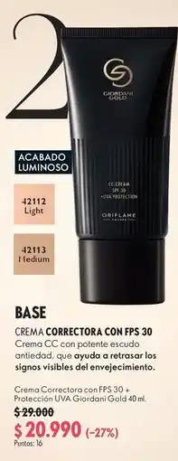 Oriflame Giordani - crema con fps 30 oferta