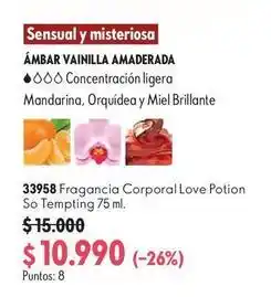 Oriflame Love potion - fragancia corporal so tempting oferta