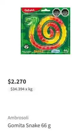 Santa Isabel Ambrosoli - gomita snake 66 g oferta