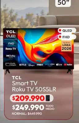 Abc Tcl - smart tv roku tv 50s5lr oferta
