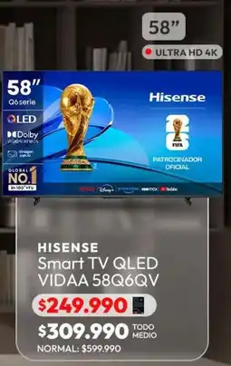 Abc Hisense - smart tv qled vidaa 58q6qv oferta