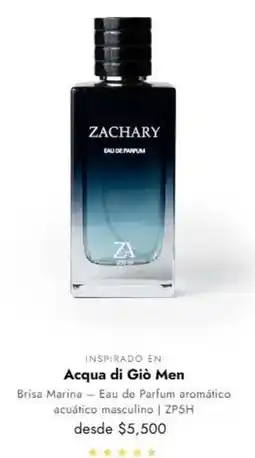 Zachary Perfumes Acqua di gio men oferta