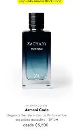 Zachary Perfumes Armani - code oferta