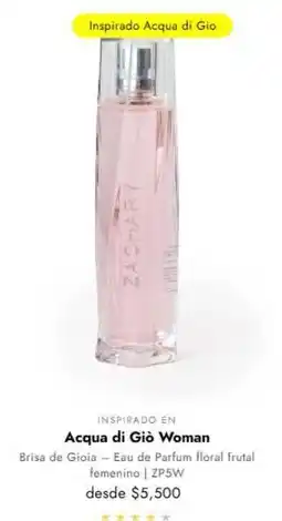 Zachary Perfumes Acqua di gio woman oferta