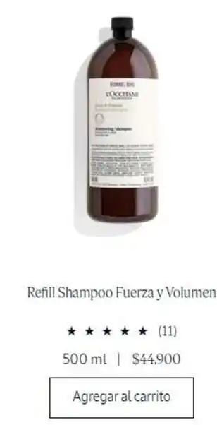 Refil shampoo fuerza y volumen