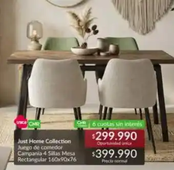 Just home collection juego de comedor campania