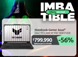 PC Factory Asus - notebook gamer oferta