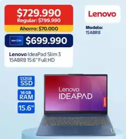 Lider Express Lenovo - ideapad slim 3 15abr8 15.6 full hd oferta