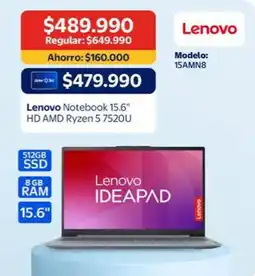 Lider Express Lenovo - notebook 15.6 hd amd ryzen 5 7520u oferta