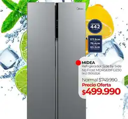 Multicentro Midea - refrigerador side by side no frost mdr561fg50 oferta