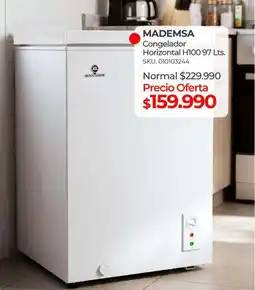 Multicentro Mademsa - congelador horizontal h100 97 lts oferta
