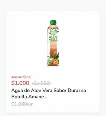 Super Bodega a Cuenta Agua de Aloe Vera Sabor Durazno Botella Amane oferta