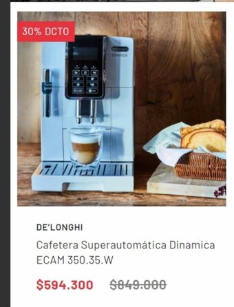 Kitchen Center De'Longhi Cafetera Superautomatica Dinamica ECAM 350.35.W oferta