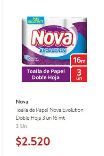 Lider Nova Toalla de Papel Nova Evolution Doble Hoja 3 un 16 mt oferta