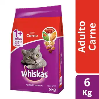 Unimarc Alimento gato adulto Whiskas carne 6 Kg oferta