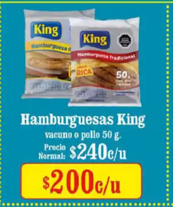 Unimarc Hamburguesas King vacuno o pollo 50g oferta