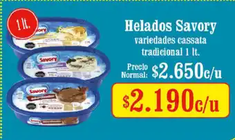 Unimarc Helados Savory variedades cassata tradicional 1 lt oferta