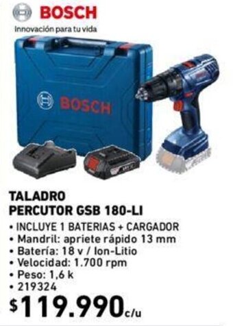 Construmart Bosch Taladro Percutor GSB 180-LI oferta