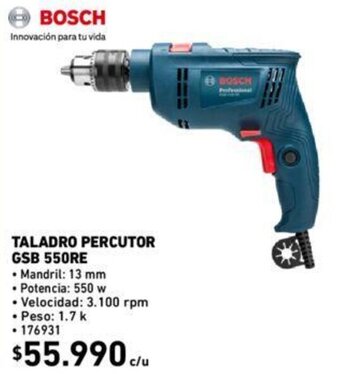 Construmart Bosch Taladro Percutor GSB 550RE oferta
