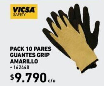 Construmart Vicsa Pack 10 Pares Guantes Grip Amarillo oferta