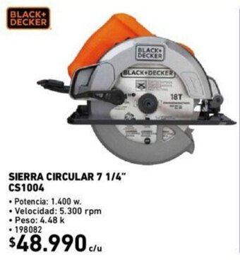 Construmart Black+Decker Sierra Circular 7 1/4" CS1004 oferta
