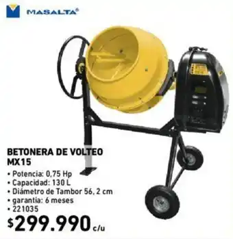 Construmart Masalta Betonera De Volteo MX15 oferta