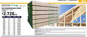 Construmart Santa Blanca Pino Dimensionado Verde oferta