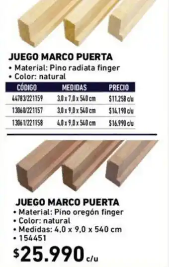 Construmart Juego Marco Puerta 4 x 9 x 540cm oferta