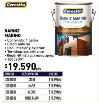 Construmart Ceresita Barniz Marino oferta