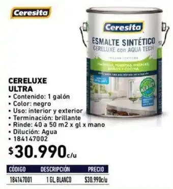 Construmart Ceresita Cereluxe con Aqua Tech oferta